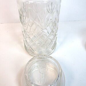 Vintage Anchor Hocking Planters Peanuts Diamond Pineapple Jar with Lid 1980s